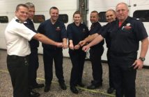 Rugby Firefighters Presented with Ancient Hindu Symbol of Protection
